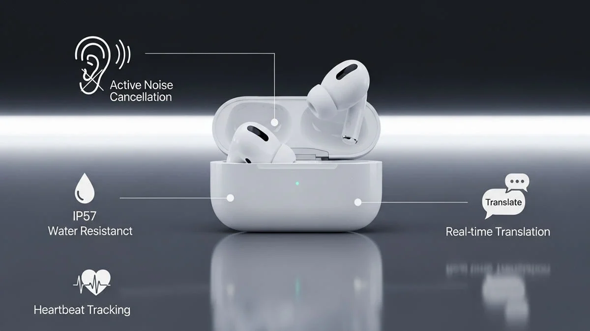 AirPods Pro 3 Premium Noise-Canceling Earbuds Apple AirPods Pro 3 with enhanced sound, powerful noise cancellation, and new fitness features